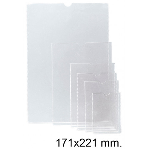 Funda con uñero en pvc de 140 micras esselte 170q, 171x221 mm. cristal transparente, caja de 100 uds.