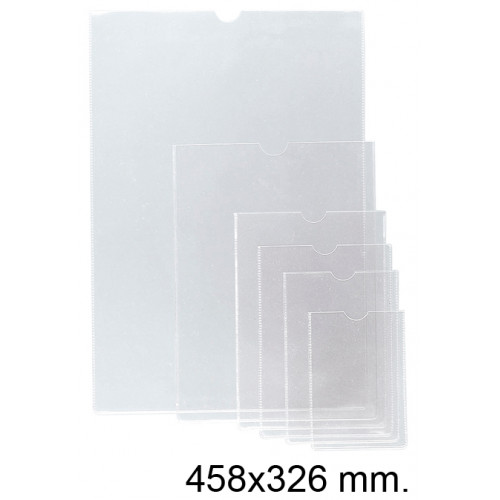 Funda con uñero en pvc de 140 micras esselte 190d, 458x326 mm. doble, cristal transparente, caja de 50 uds.