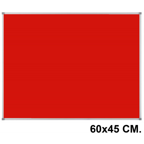 Tablero de fieltro con marco de aluminio nobo essence, 60x45 cm. rojo
