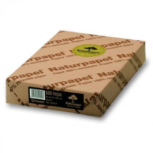 Paquete de 500 hojas de papel reciclado naturpapel en din a-4 de 80 grs.