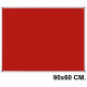Tablero de fieltro con marco de aluminio nobo classic en formato 90x60 cm. color rojo.