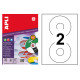 Etiqueta para cd/dvd con dorso opaco apli, Ø 114 mm. blíster de 25 hojas din a4