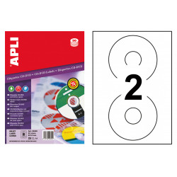 Etiqueta para cd/dvd con dorso opaco apli, Ø 114 mm. blíster de 25 hojas din a4