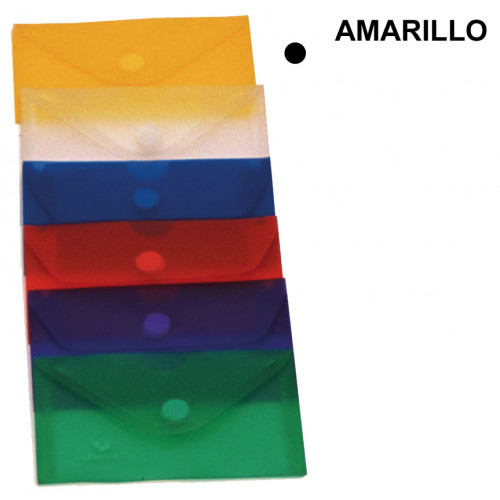 Sobre en polipropileno traslúcido con cierre de velcro grafoplas ecoplás tarjeta de visita, amarillo