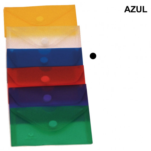 Sobre en polipropileno traslúcido con cierre de velcro grafoplas ecoplás tarjeta de visita, azul