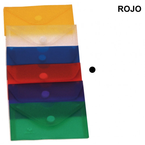 Sobre en polipropileno traslúcido con cierre de velcro grafoplas ecoplás tarjeta de visita, rojo