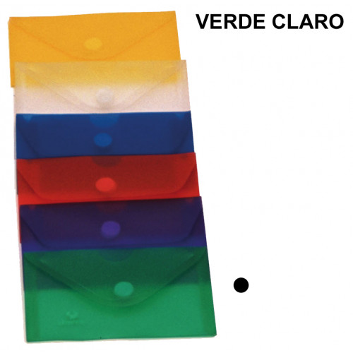 Sobre en polipropileno traslúcido con cierre de velcro grafoplas ecoplás tarjeta de visita, verde claro