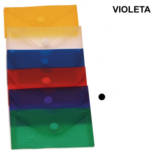 Sobre en polipropileno traslúcido con cierre de velcro grafoplas ecoplás tarjeta de visita, violeta