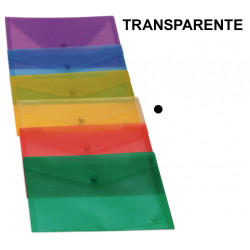 Sobre en polipropileno translúcido con cierre de broche grafoplas ecoplás en formato 1/4 color transparente.