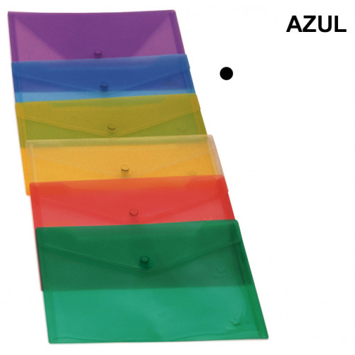 Sobre en polipropileno traslúcido con cierre de broche grafoplas ecoplás 1/4, azul