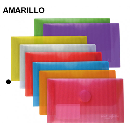 Sobre en polipropileno cristal con cierre de velcro grafoplas multiline tarjeta de visita, amarillo