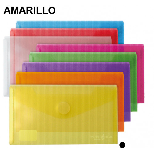 Sobre en polipropileno cristal con cierre de velcro grafoplas multiline recibo, amarillo