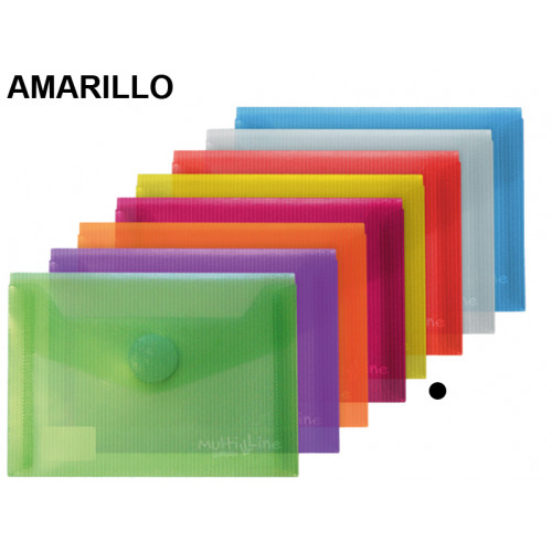 Sobre en polipropileno cristal con cierre de velcro grafoplas multiline din a6, amarillo