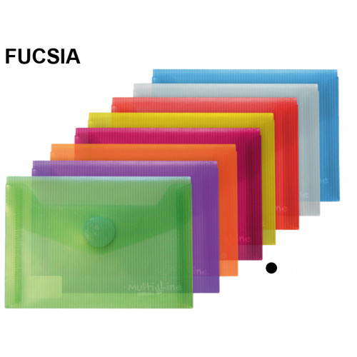 Sobre en polipropileno cristal con cierre de velcro grafoplas multiline din a6, fucsia