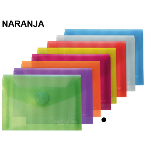 Sobre en polipropileno cristal con cierre de velcro grafoplas multiline din a6, naranja