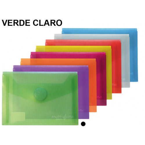 Sobre en polipropileno cristal con cierre de velcro grafoplas multiline din a6, verde claro