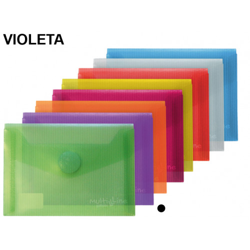 Sobre en polipropileno cristal con cierre de velcro grafoplas multiline din a6, violeta