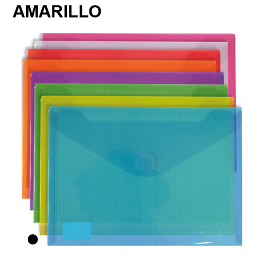 Sobre en polipropileno cristal con cierre de velcro grafoplas multiline din a5, amarillo