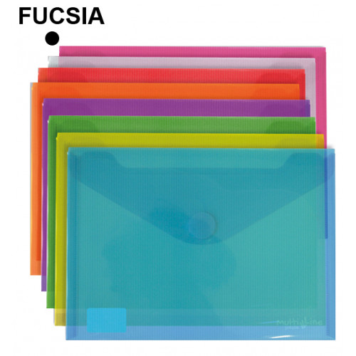 Sobre en polipropileno cristal con cierre de velcro grafoplas multiline din a5, fucsia