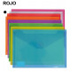 Sobre en polipropileno cristal con cierre de velcro grafoplas multiline din a5, rojo