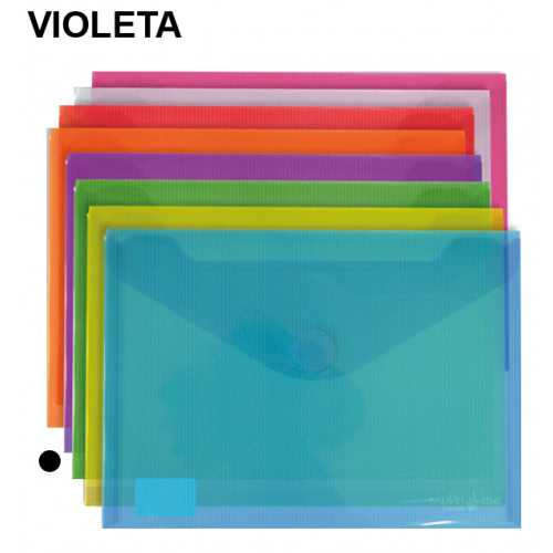 Sobre en polipropileno cristal con cierre de velcro grafoplas multiline din a5, violeta