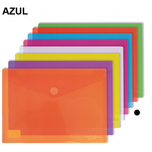 Sobre en polipropileno cristal con cierre de velcro grafoplas multiline folio+, azul