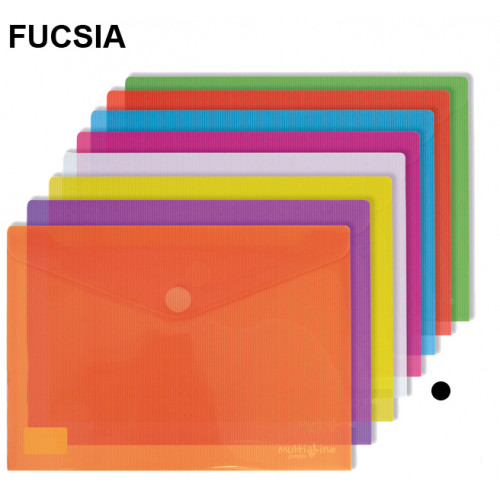 Sobre en polipropileno cristal con cierre de velcro grafoplas multiline folio+, fucsia