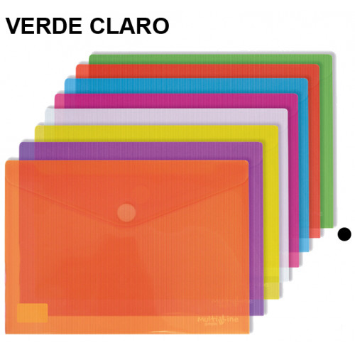 Sobre en polipropileno cristal con cierre de velcro grafoplas multiline folio+, verde claro