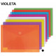 Sobre en polipropileno cristal con cierre de velcro grafoplas multiline folio+, violeta