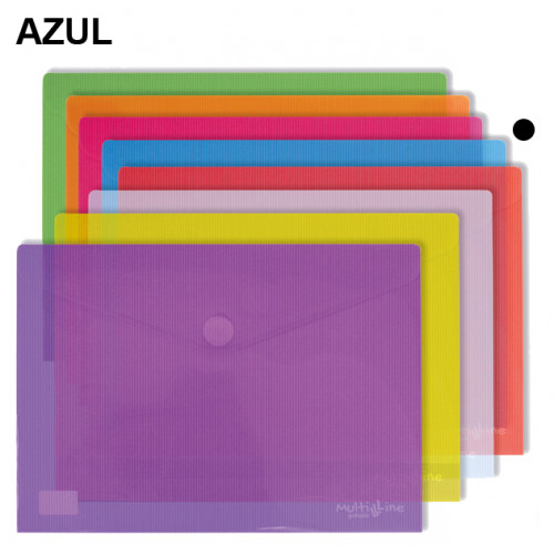 Sobre en polipropileno cristal con cierre de velcro grafoplas multiline din a3, azul