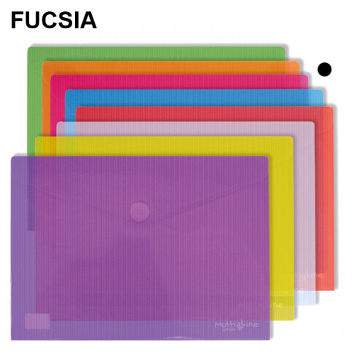 Sobre en polipropileno cristal con cierre de velcro grafoplas multiline din a3, fucsia