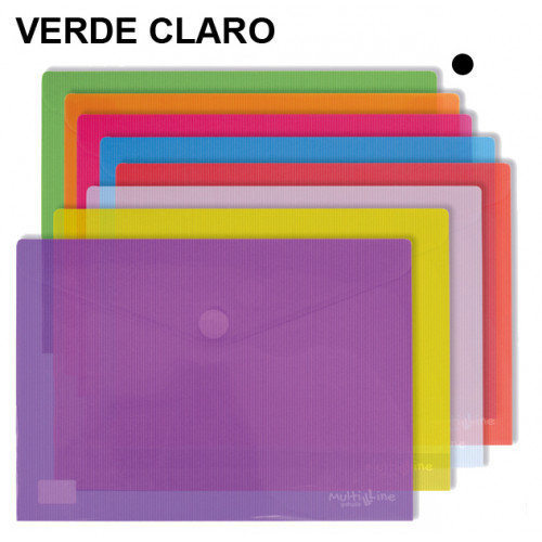 Sobre en polipropileno cristal con cierre de velcro grafoplas multiline din a3, verde claro