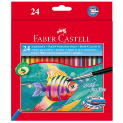 Lápiz de color acuarelable faber-castell classic colour, colores surtidos, estuche de 24 uds.
