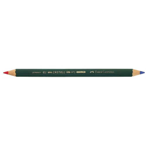 Lápiz de color faber-castell castell color 873 bicolor, rojo/azul