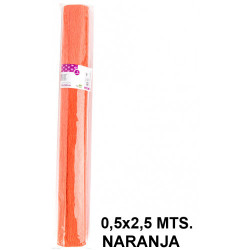 Papel crespón / pinocho liderpapel en formato 0,5x2,5 mts. de 85 grs/m². color naranja.