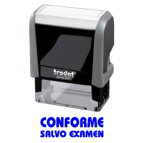 Sello trodat printy 4911 fórmula comercial " conforme salvo examen "
