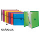Carpeta clasificadora con fuelle grafoplas blackline folio, 13 departamentos, cierre con broche, naranja