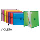 Carpeta clasificadora con fuelle grafoplas blackline folio, 13 departamentos, cierre con broche, violeta