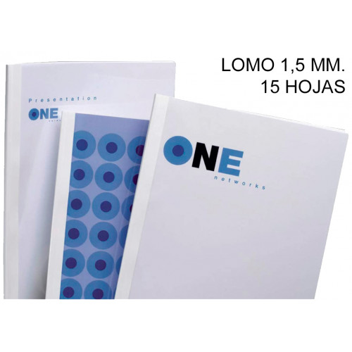 Carpeta térmica gbc optimal 1,5 mm. en formato din a4, transparente / blanco, caja de 100 uds.