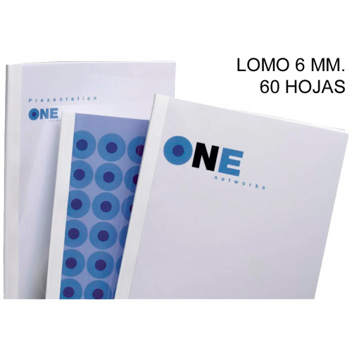 Carpeta térmica gbc optimal 6 mm. din a4, transparente / blanco, caja de 100 uds.