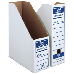 Box revistero unisystem definiclas folio, cartón microcanal blanco