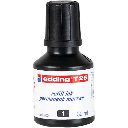 Tinta de recarga edding t 25, 30 ml. negro