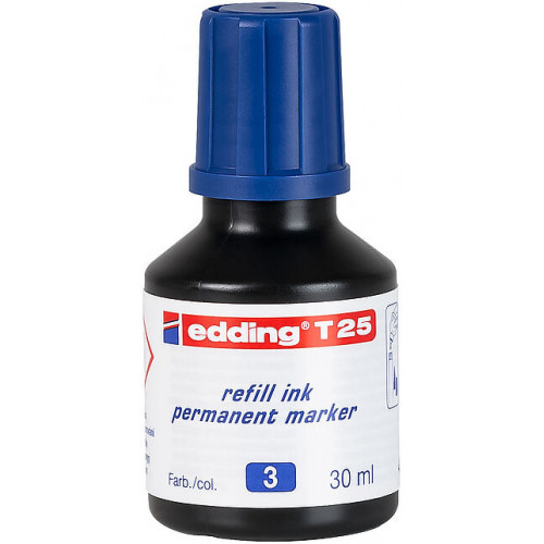 Tinta de recarga edding t 25, 30 ml. azul