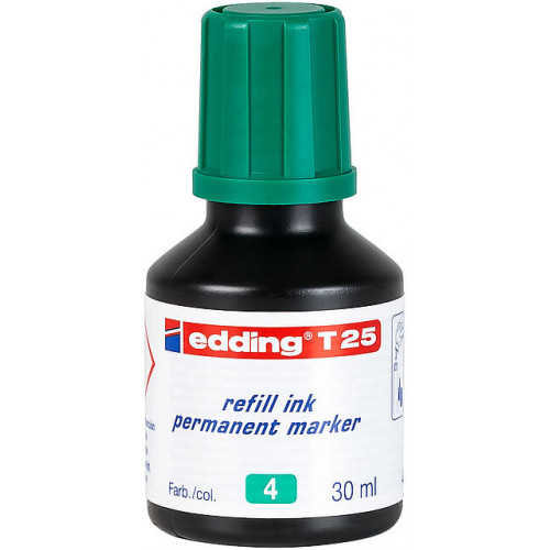 Tinta de recarga edding t 25, 30 ml. verde
