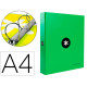Carpeta de 4 anillas mixtas de 40 mm. antartik, din a4, verde flúor