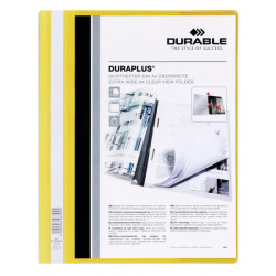 Dossier personalizable en pvc con fástener metálico plastificado durable duraplus din a4, amarillo
