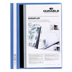 Dossier personalizable en pvc con fástener metálico plastificado durable duraplus din a4, azul