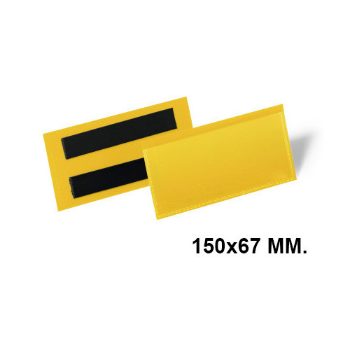 Funda magnética durable 150x67 mm. amarillo, pack de 50 uds.