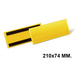 Funda magnética durable 210x74 mm. amarillo, pack de 50 uds.