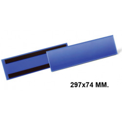 Funda magnética durable 297x74 mm. azul oscuro, pack de 50 uds.